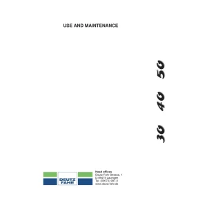 Deutz Fahr Agrokid 30 40 50 Operators Manual