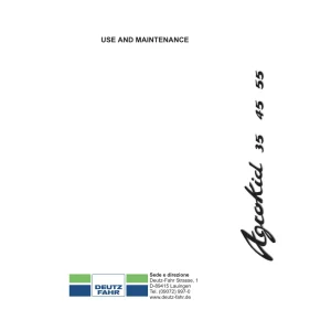 Deutz Fahr Agrokid 35 45 55 Operators Manual