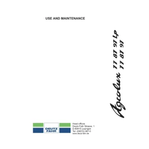 Deutz Fahr Agrolux 77 87 97 Lp Operators Manual