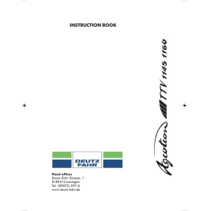 Deutz Fahr Agrotron 1145 1160 Ttv Operators Manual