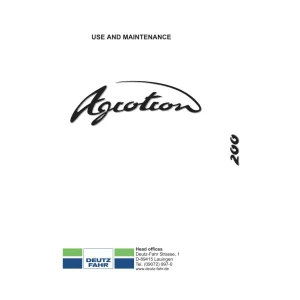 Deutz Fahr Agrotron 200 Operators Manual