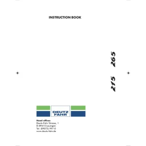 Deutz Fahr Agrotron 215 265 Operators Manual