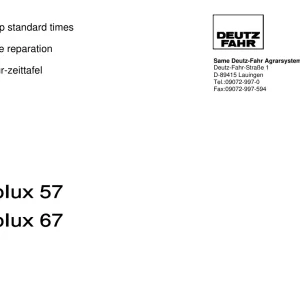 Deutz Fahr Agrolux 57 67 Operators Manual