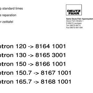 Deutz Fahr Agrotron 120 130 150 150.7 165.7 Operators Manual