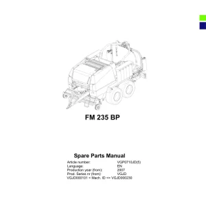 Deutz Fahr Fm235Bp 2007 Parts Manual