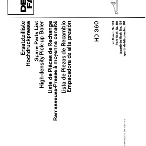 Deutz Fahr Hd 360 Parts Manual