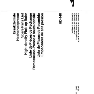 Deutz Fahr Hd 440 1996 Parts Manual