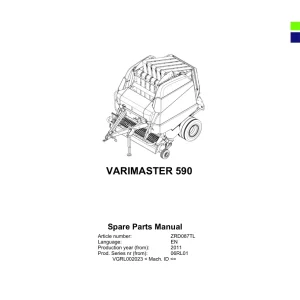 Deutz Fahr Varimaster 590 2011 Parts Manual
