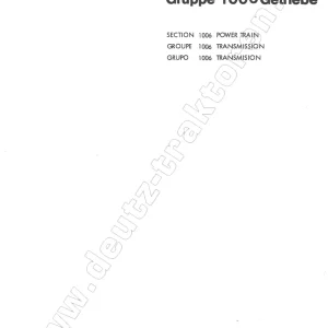 Deutz Gruppe 1006 Getriebe Parts Manual