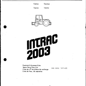 Deutz Intrac 2003 Parts Manual