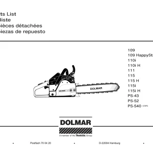 Dolmar 111 Parts Manual