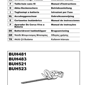 Dolmar Buh523 Operators Manual