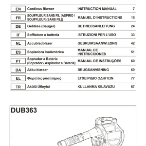 Dolmar Dub363 Operators Manual