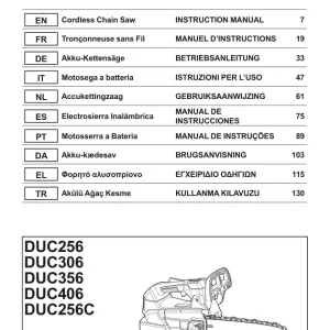 Dolmar Duc256 Duc256C Operators Manual