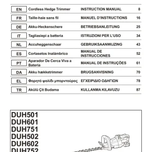 Dolmar Duh601 Duh751 Operators Manual