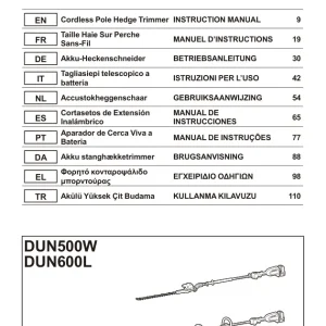 Dolmar Dun500W Operators Manual