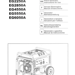 Dolmar Eg2250 Eg2850 Eg4550 Eg5550A Eg6050A Operators Manual