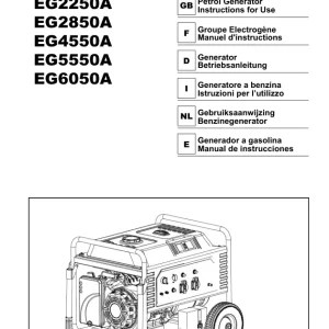 Dolmar Eg2250A Eg2850A Eg4550A Eg5550A Eg6050A Operators Manual