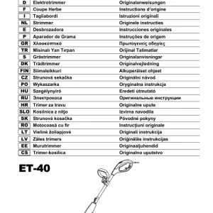 Dolmar Et40 Operators Manual