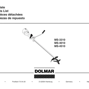 Dolmar Ms4010 Parts Manual