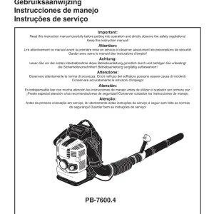 Dolmar Pb7600.4 Operators Manual