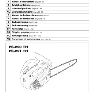 Dolmar Ps 221 Th Operators Manual