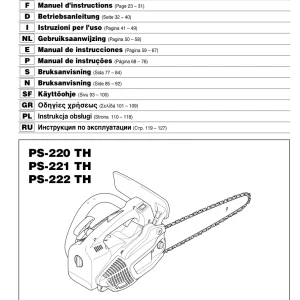 Dolmar Ps222Th Operators Manual