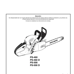 Dolmar Ps460Es Operators Manual