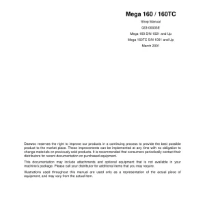 Doosan M160 160Tc Service Manual