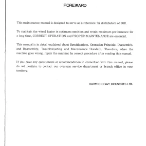 Doosan M400 Service Manual