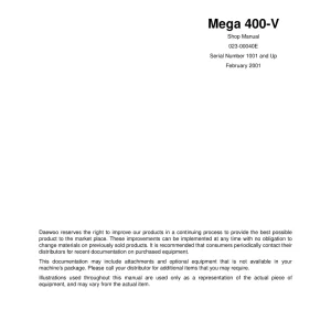 Doosan M400 V Service Manual