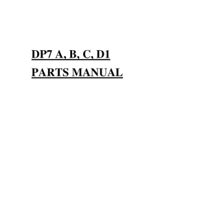 Dowdeswell Dp7 Abc D1 Parts Manual