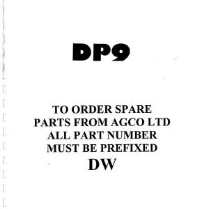 Dowdeswell Dp9 Parts Manual