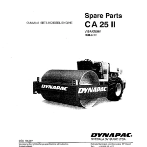 Dynapac Ca25 Ii Parts Manual