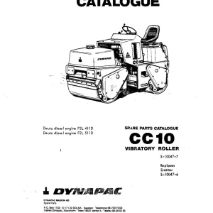 Dynapac Cc10 Asphalt Parts Manual