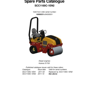 Dynapac Cc1100C Asphalt Parts Manual