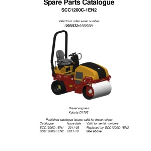 Dynapac Cc1200C Asphalt Parts Manual