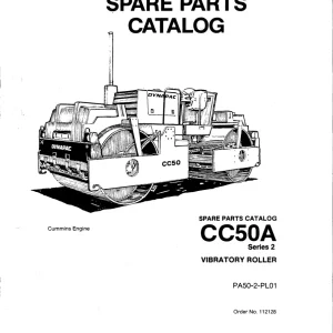 Dynapac Cc50A Asphalt Parts Manual