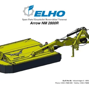 Elho Arrow Nm 2800R 10.4 Parts Manual