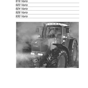 Fendt 924 Vario Operators Manual