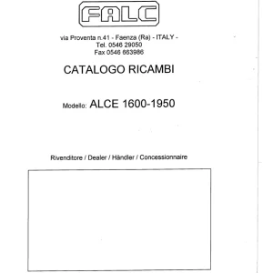 Falc Alce 1600 1950 1950 Parts Manual