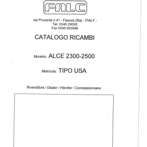 Falc Alce 2300 2500 Parts Manual