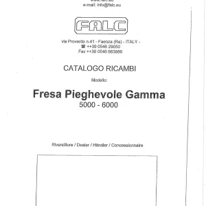 Falc Gamma 5000 6000 Parts Manual