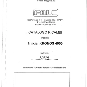 Falc Kronos 4000 Parts Manual