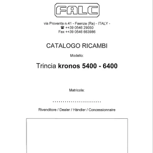 Falc Kronos 5400 6400 Parts Manual