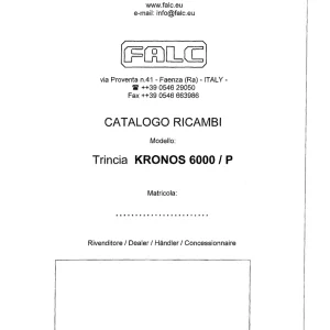 Falc Kronos 6000 Parts Manual