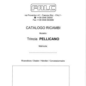Falc Pellicano 1600 1800 2100 Parts Manual