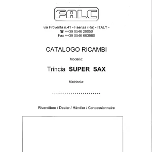 Falc Sax Parts Manual