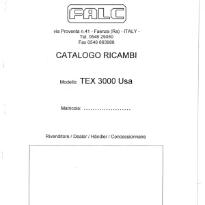 Falc Tex 3000 Parts Manual