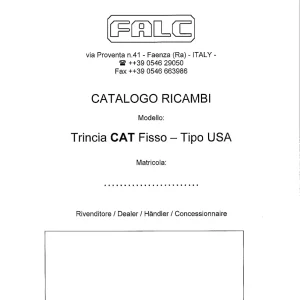 Falc Trincia Cat Fisso Parts Manual